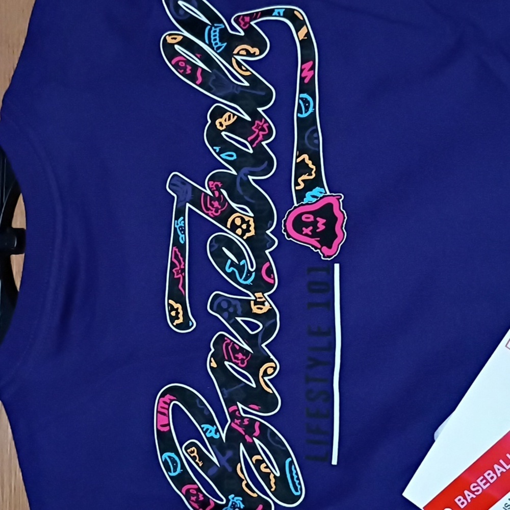 Baseball Lifestyle 101 Purple Kids T-Shirt Youth Small Nwt - Picture 4 of 4